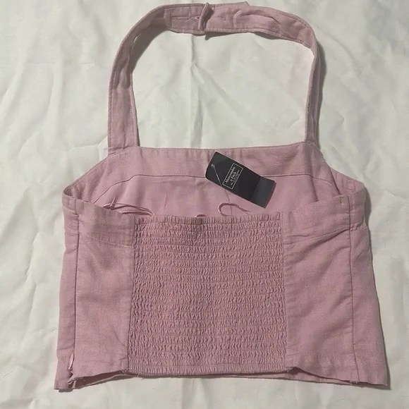 Abercrombie & Fitch Pink Sleeveless Bustier Crop Tank Top - Picture 3 of 3